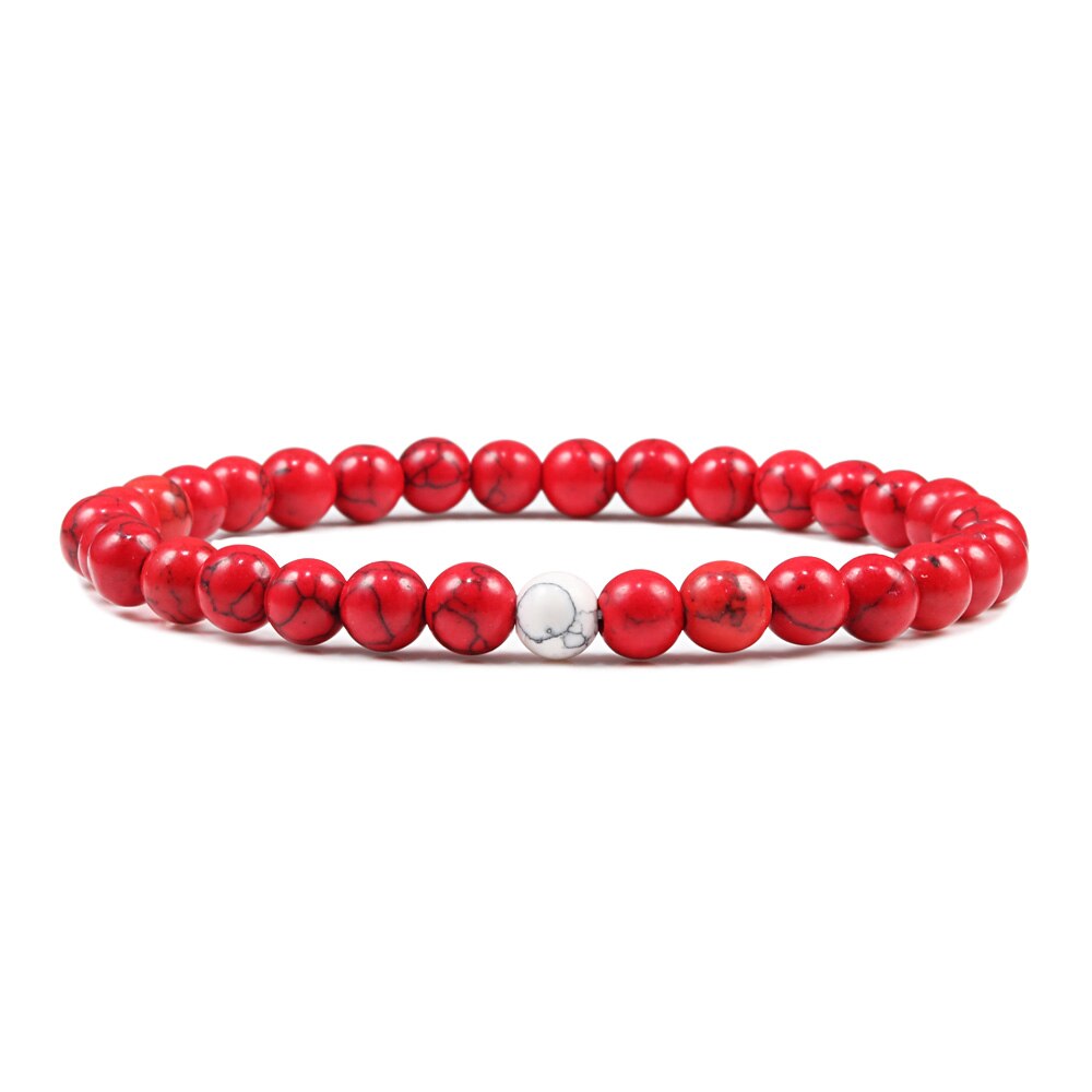 TOP Bracciale pietra naturale rossa, braccialetto di meditazione uomo donna