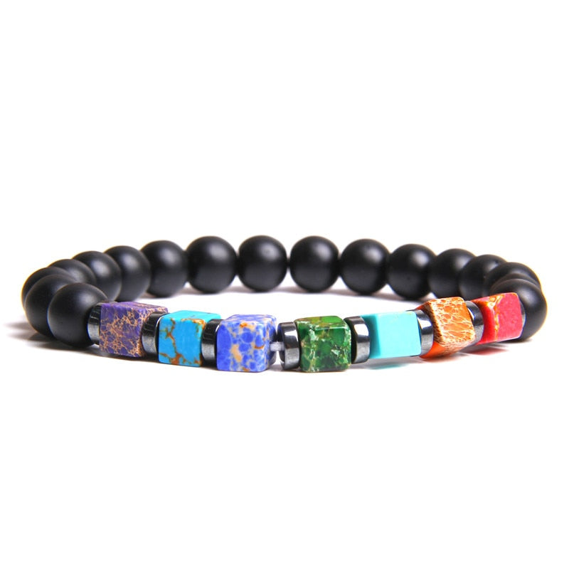 TOP Bracciali Nero Onyx  Chakra in Pietra