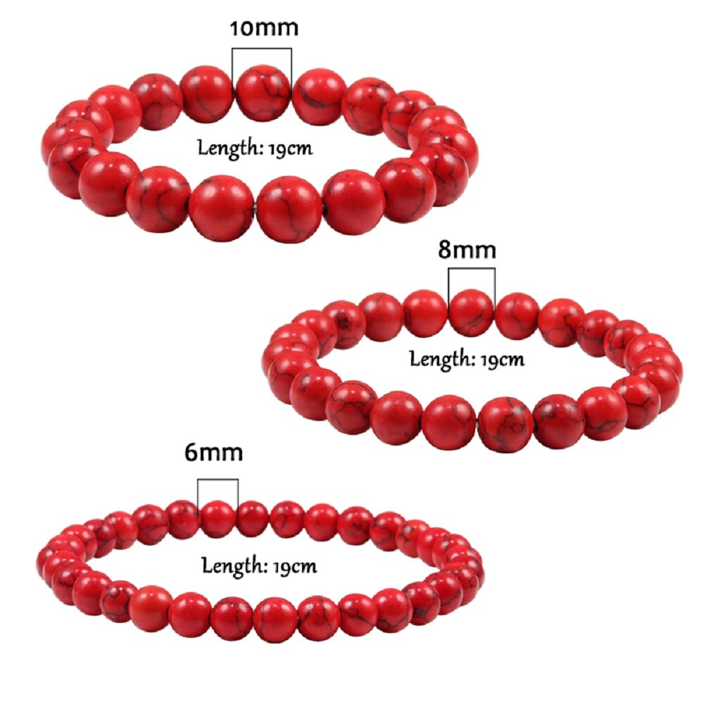 TOP Bracciale pietra naturale rossa, braccialetto di meditazione uomo donna