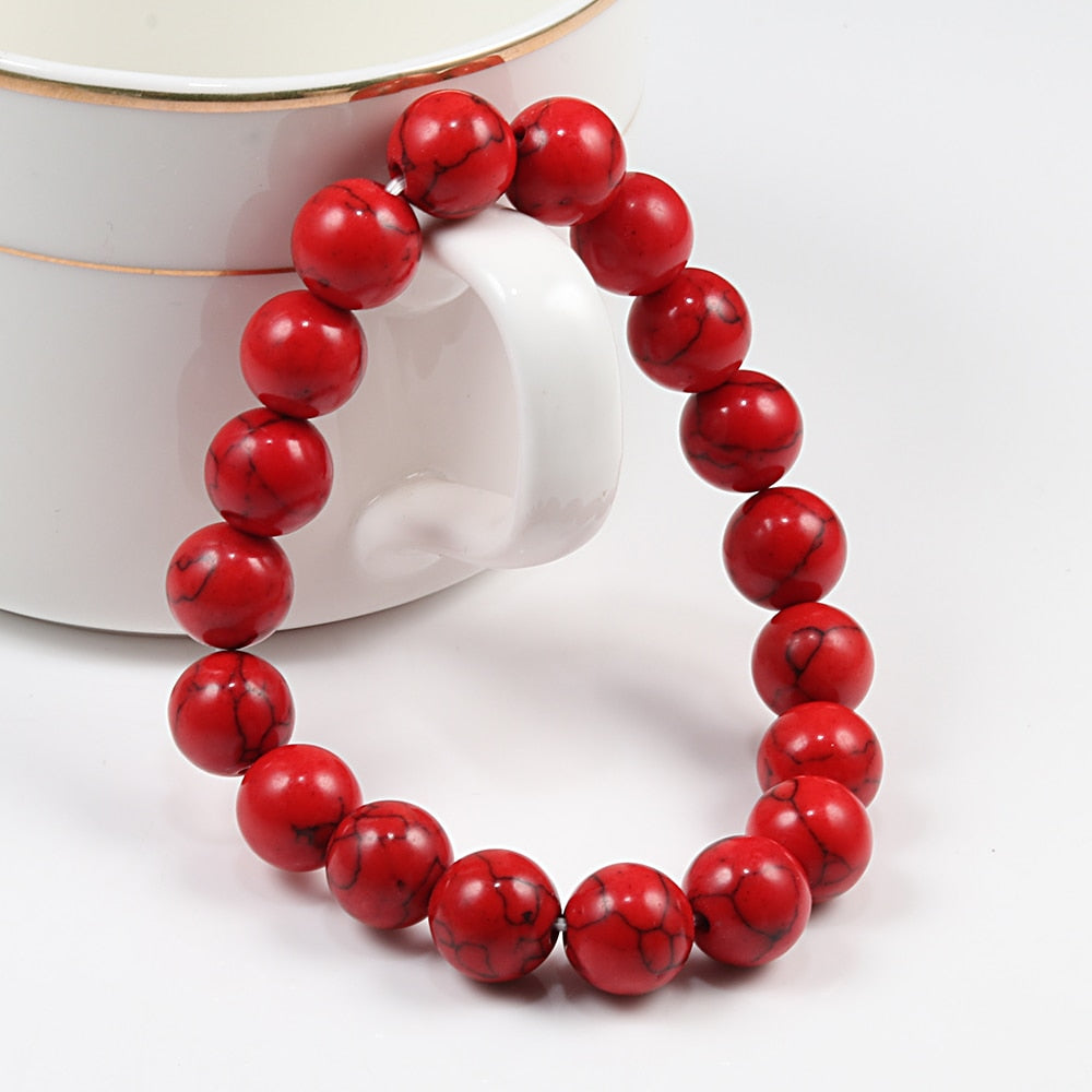 TOP Bracciale pietra naturale rossa, braccialetto di meditazione uomo donna