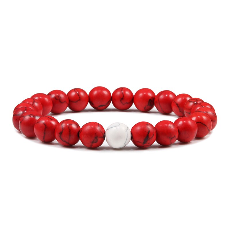 TOP Bracciale pietra naturale rossa, braccialetto di meditazione uomo donna