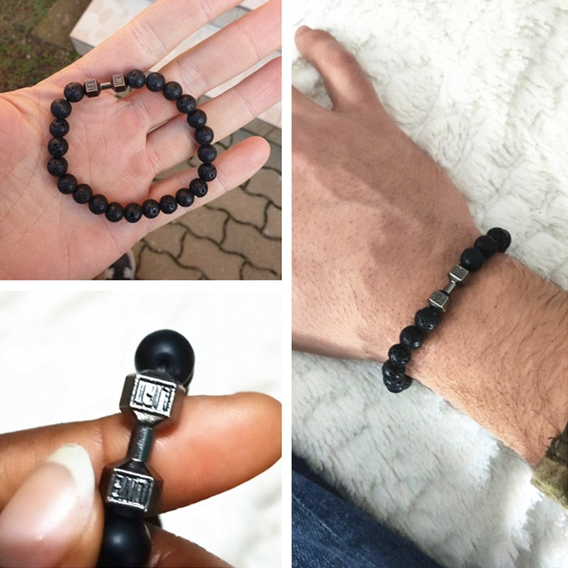 TOP Bracciale classico Bordato Pietra Naturale per palestra, per il Fitness