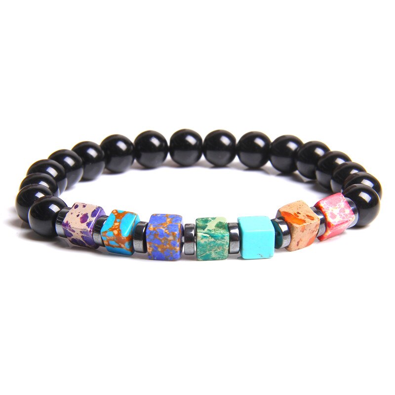 TOP Bracciali Nero Onyx  Chakra in Pietra