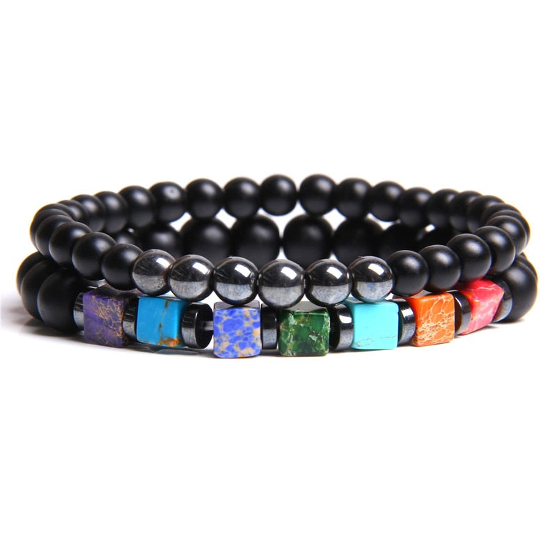 TOP Bracciali Nero Onyx  Chakra in Pietra