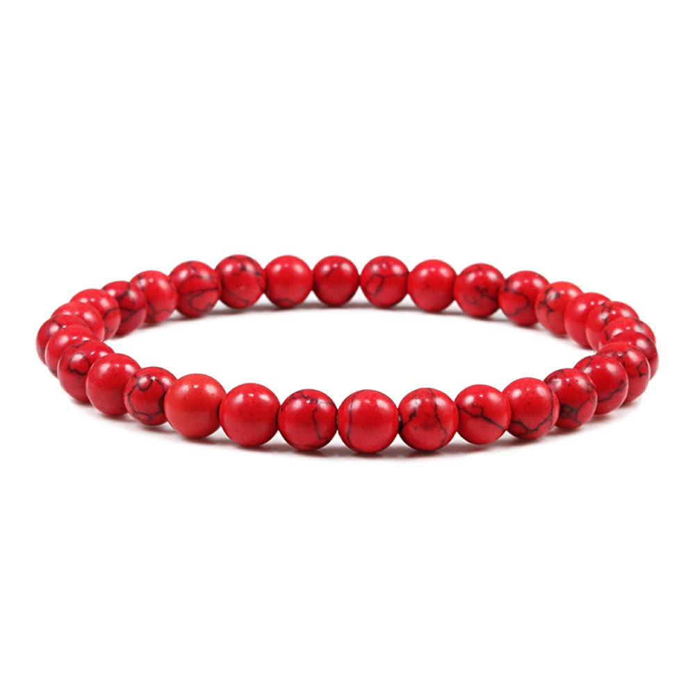 TOP Bracciale pietra naturale rossa, braccialetto di meditazione uomo donna