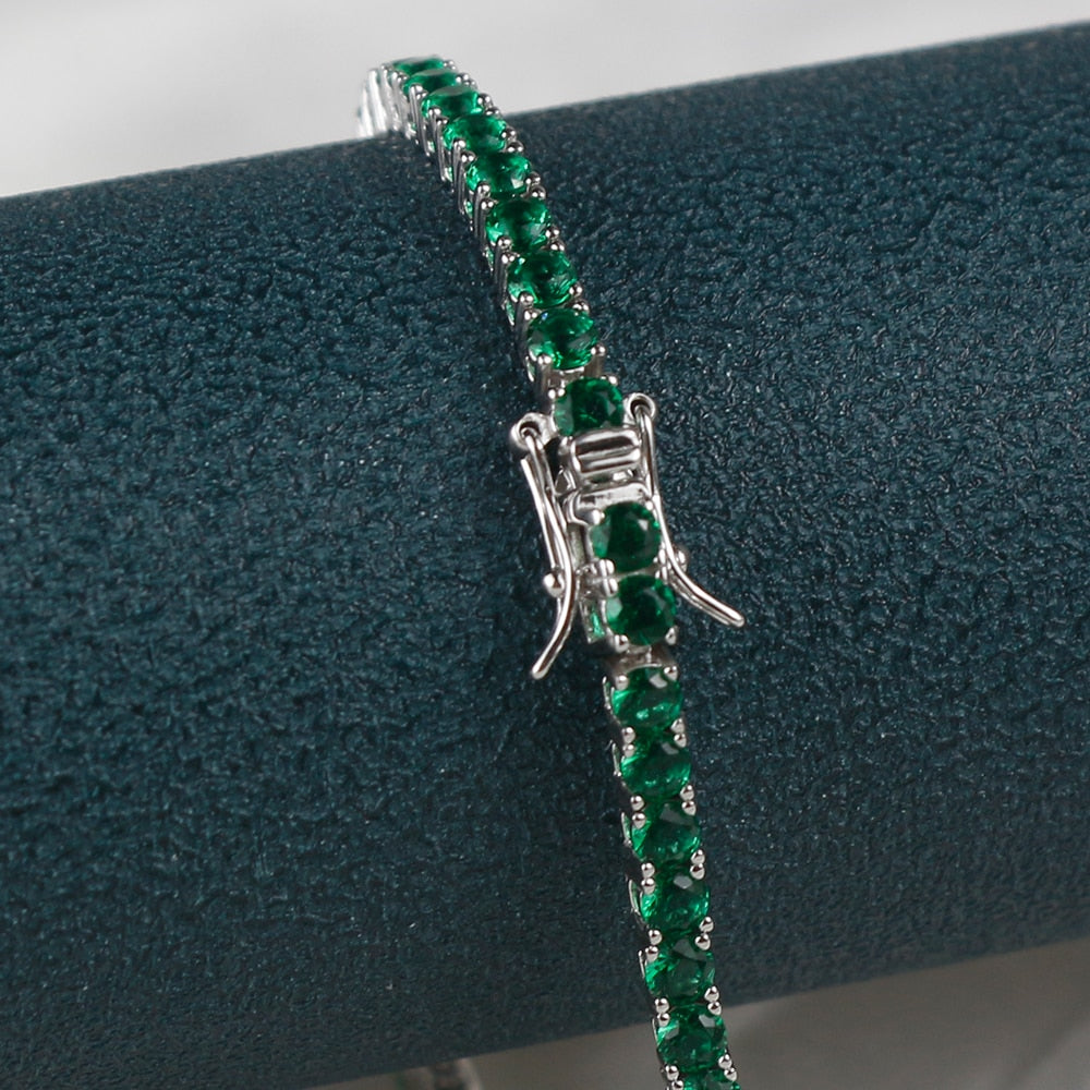 Tennis bracciale in argento sterling diversi colori.