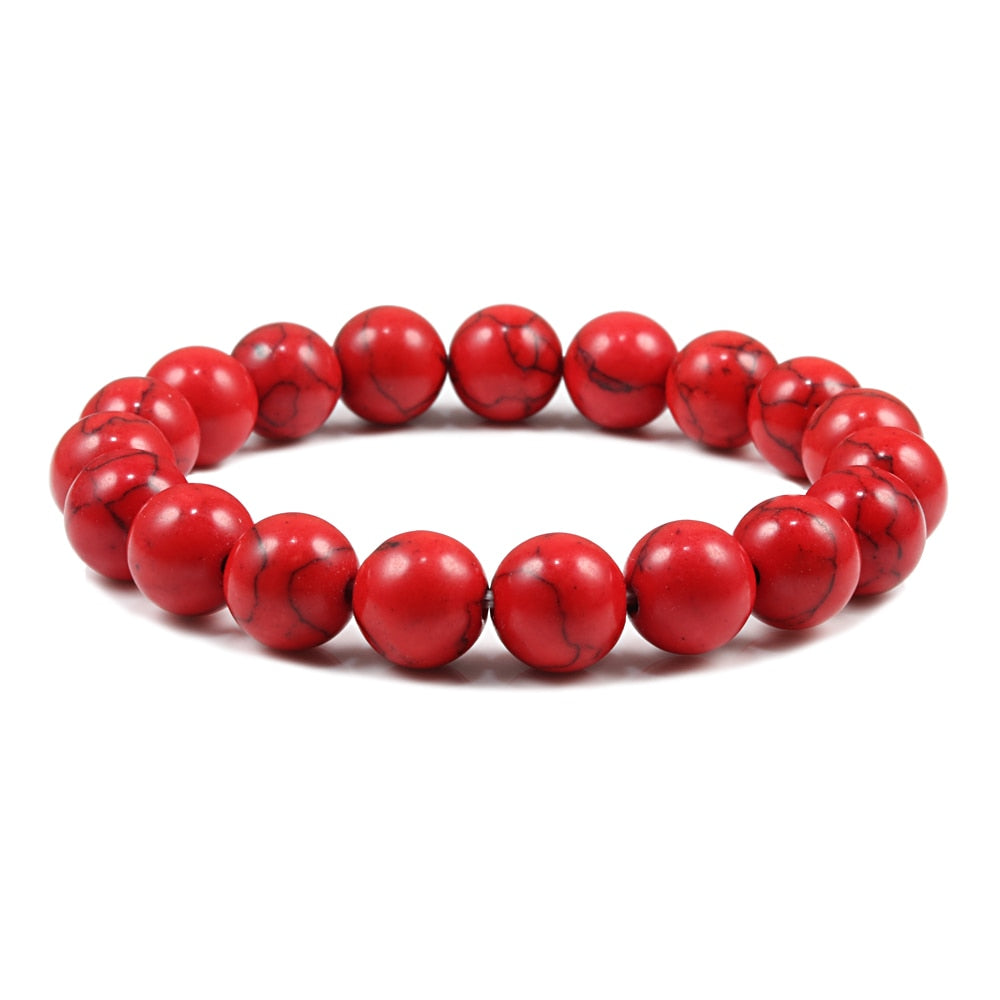 TOP Bracciale pietra naturale rossa, braccialetto di meditazione uomo donna