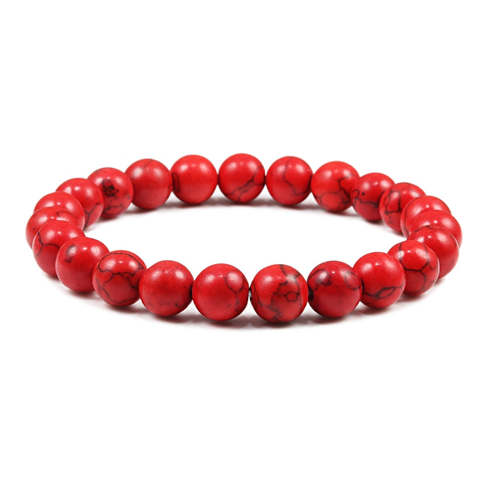 TOP Bracciale pietra naturale rossa, braccialetto di meditazione uomo donna