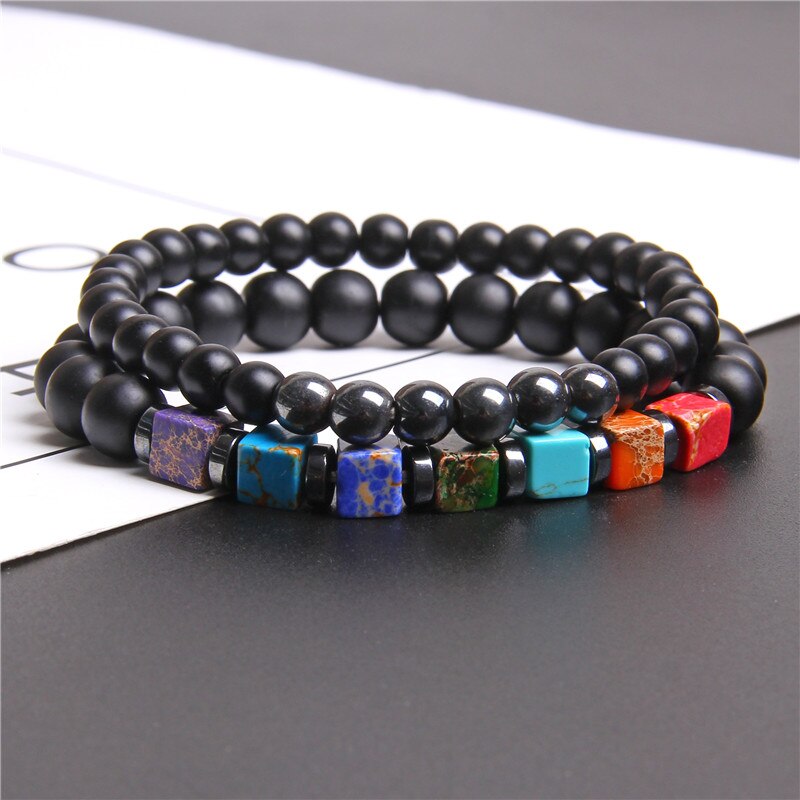 TOP Bracciali Nero Onyx  Chakra in Pietra