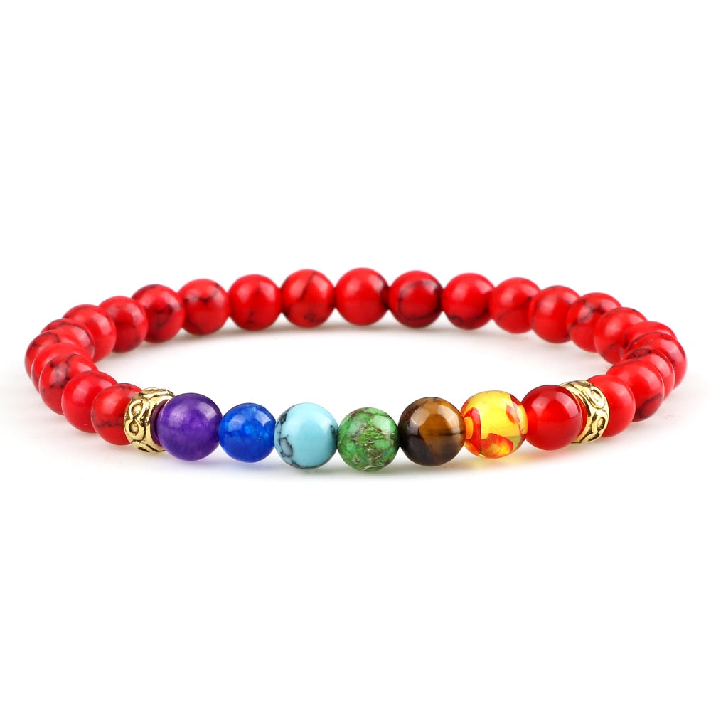 TOP Bracciale pietra naturale rossa, braccialetto di meditazione uomo donna