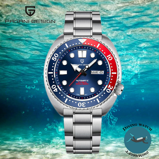 PAGANI DESIGN Luxury Abalone Diving Sapphire Glass Automatic Waterproof Watch