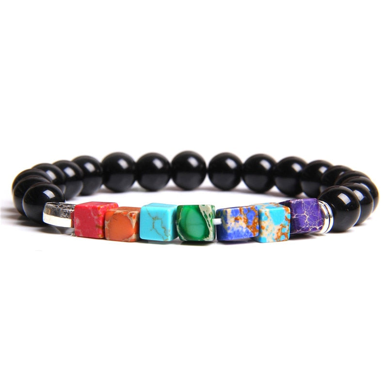 TOP Bracciali Nero Onyx  Chakra in Pietra