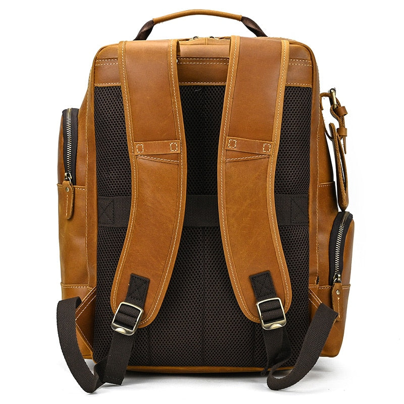 Retro luxury travel leather BACKPACK BAG. VERY USEFUL FOR ANY OCCASION, TRAVEL, STUDY, LEISURE. MANY COMPARTMENTS FOR MOBILE PHONE, PORTABLE, PHOTOGRAPHY.